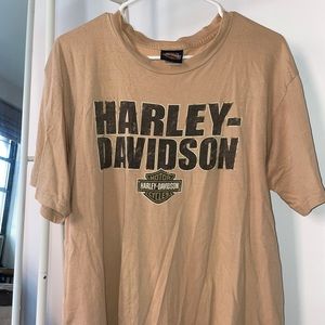 Oversized Tan Harley Davison Tee